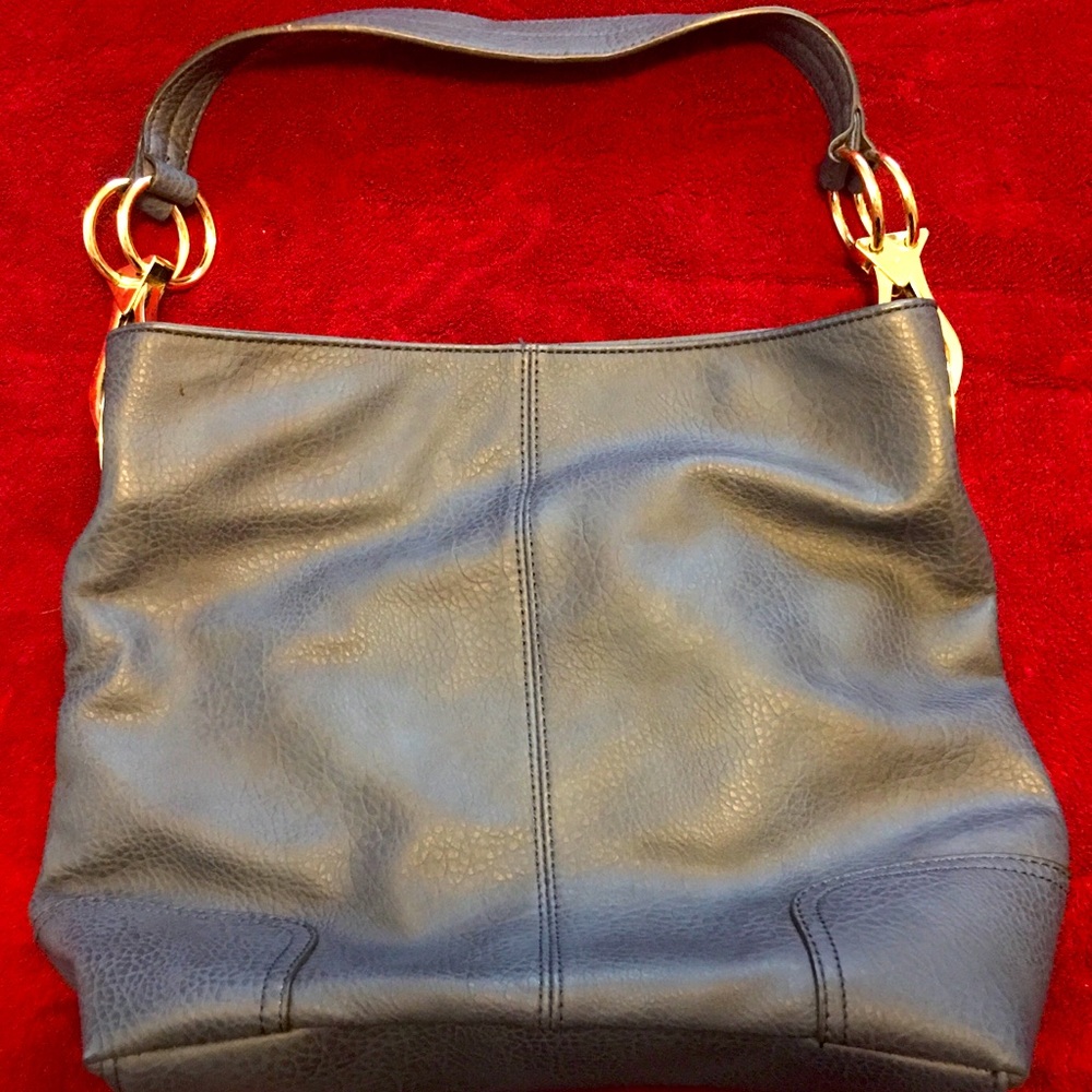 DASEIN Navy Leather Shoulder Bag